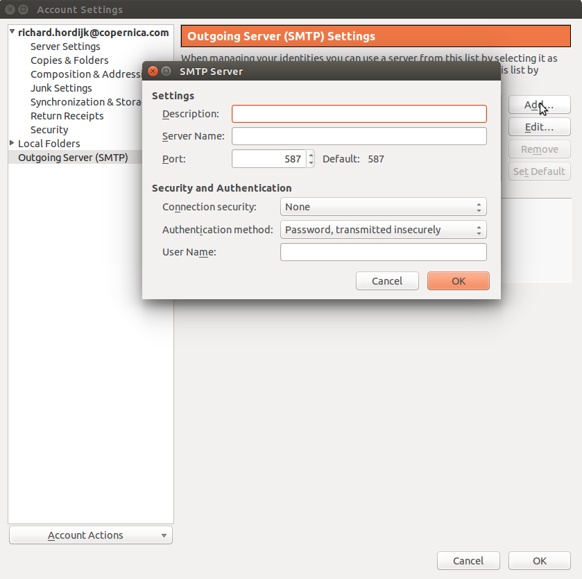 Add SMTP server Add SMTP server